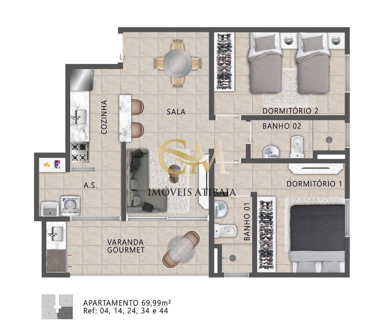 Apartamento, 2 quartos, 65 m² - Foto 11