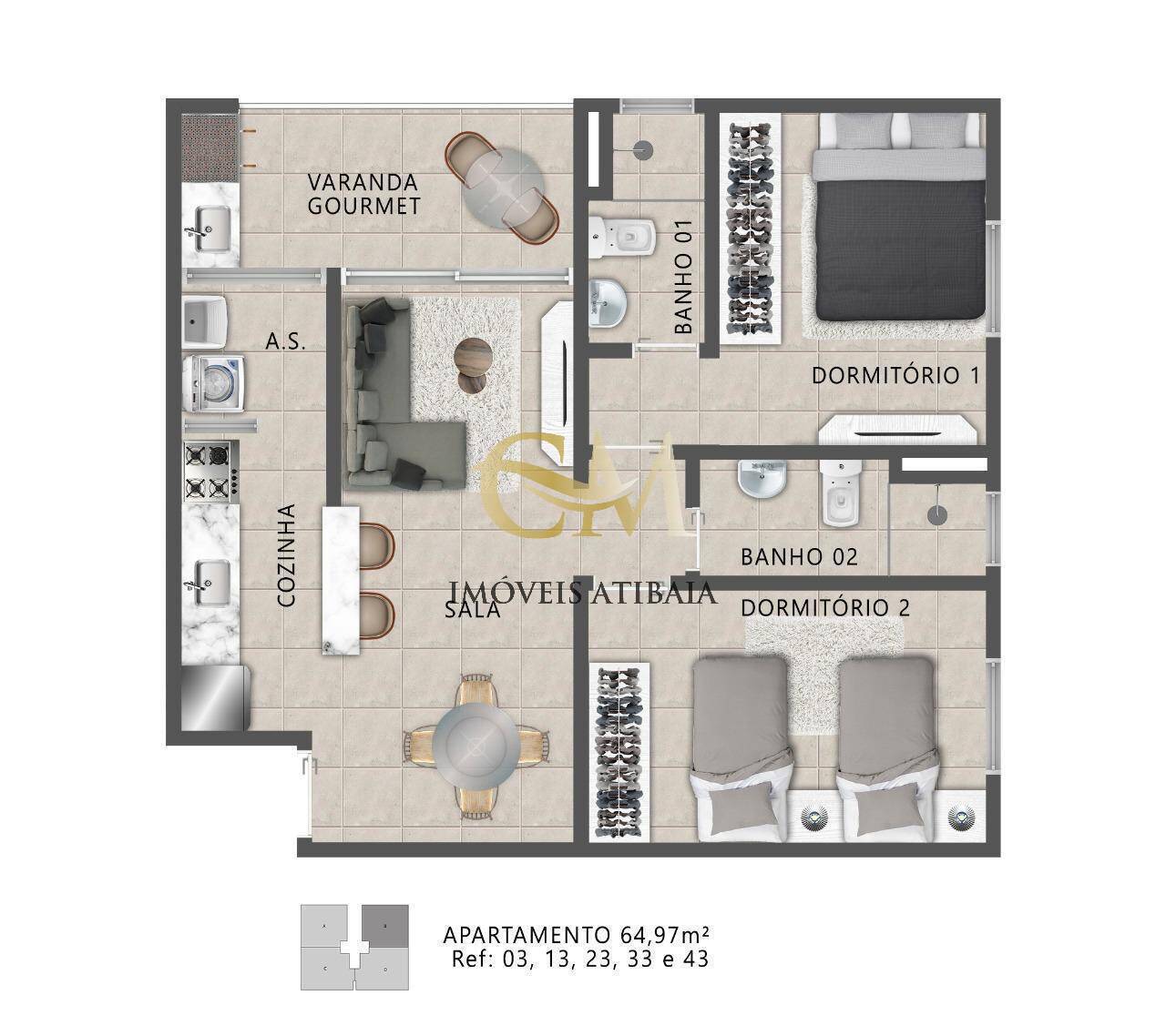 Apartamento, 2 quartos, 65 m² - Foto 12