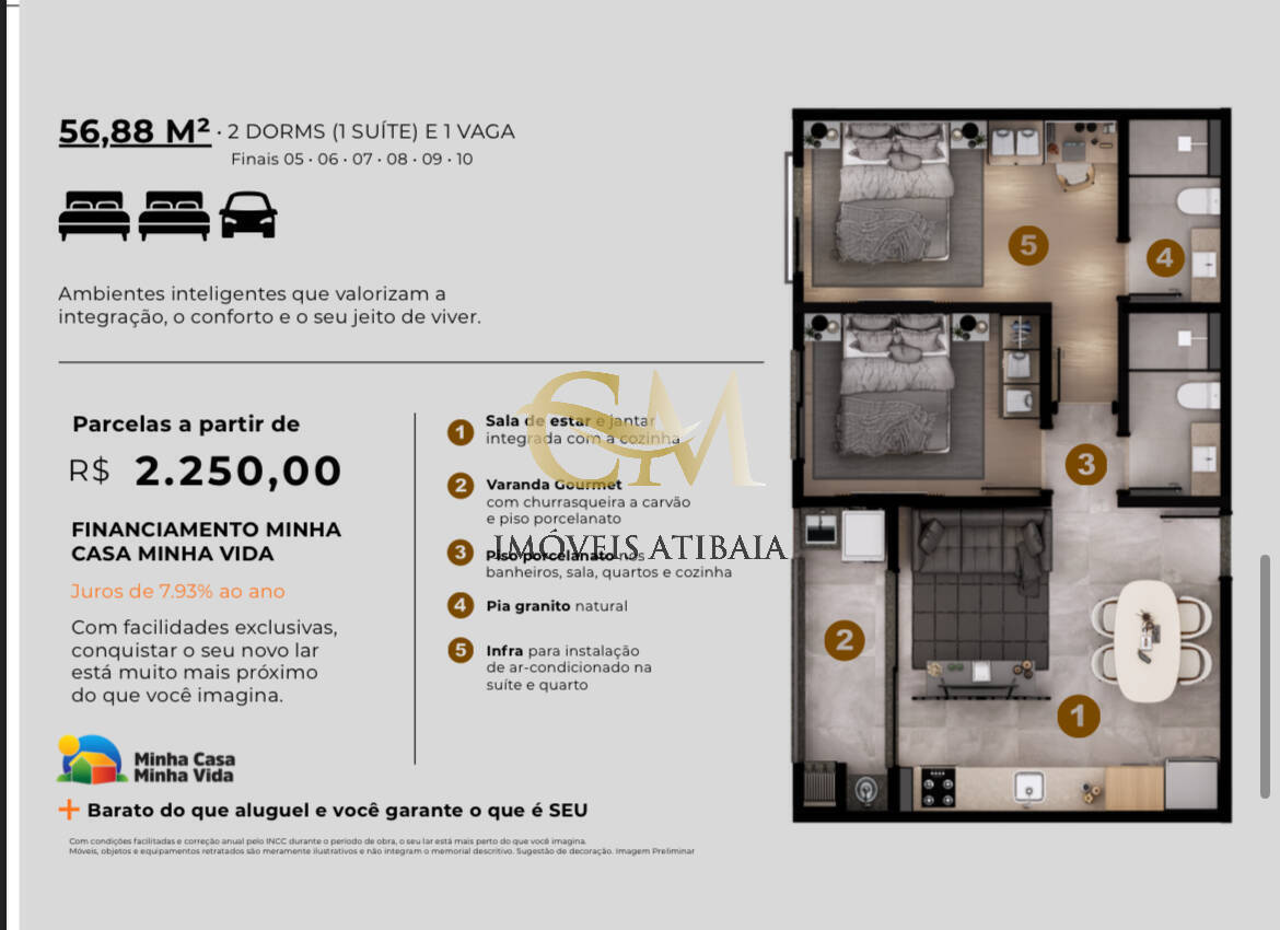 Apartamento, 2 quartos, 62 m² - Foto 9