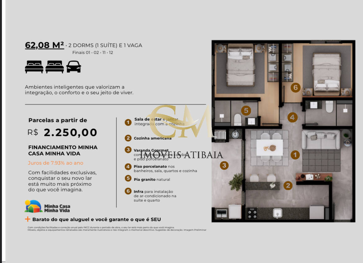 Apartamento, 2 quartos, 62 m² - Foto 8